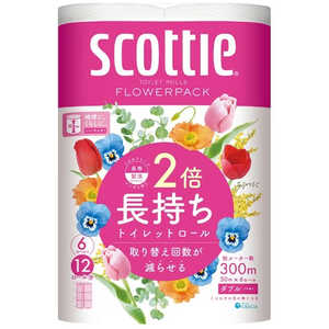 日本製紙クレシア スコッティフラワーパック２倍巻き６Ｒダブル 