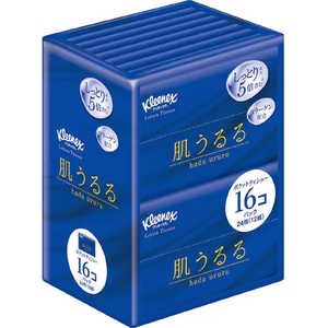 日本製紙クレシア Kleenex(クリネックス)ティシュー ローション 肌うるる ポケット 16コパック 