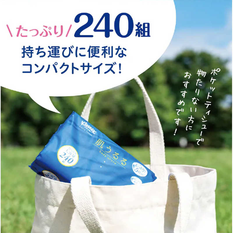 日本製紙クレシア 日本製紙クレシア Kleenex(クリネックス)ティシュー ローション 肌うるる ソフトパック 240組  