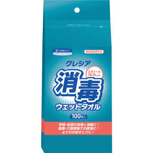 日本製紙クレシア クレシア 消毒ウェットタオル詰替え 100枚 64125