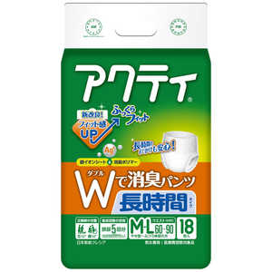 日本製紙クレシア アクティ Wで消臭パンツ 長時間タイプ M-L 18枚 ACWデショウシュウウスチョウM_L