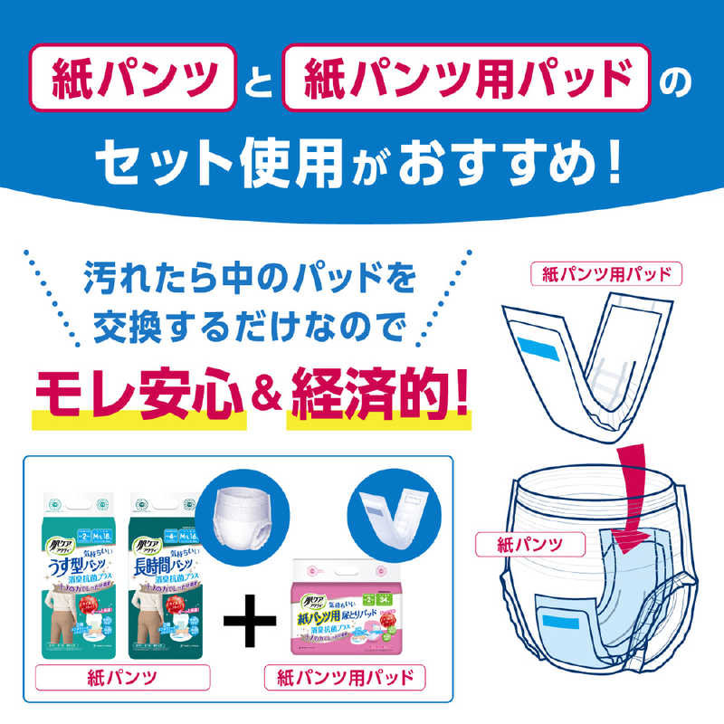 日本製紙クレシア 日本製紙クレシア 肌ケアアクティ 紙パンツ用 尿とりパッド 消臭抗菌プラス2回吸収 34枚  