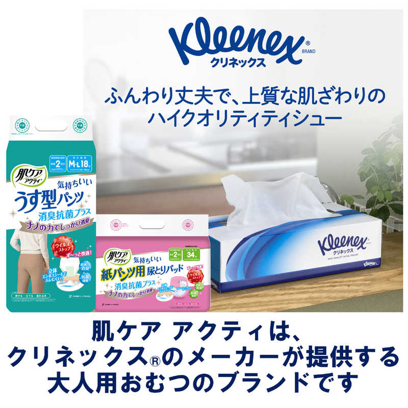 日本製紙クレシア 日本製紙クレシア 肌ケアアクティ 尿とりパッド 消臭抗菌 プラス6回分吸収 27枚  