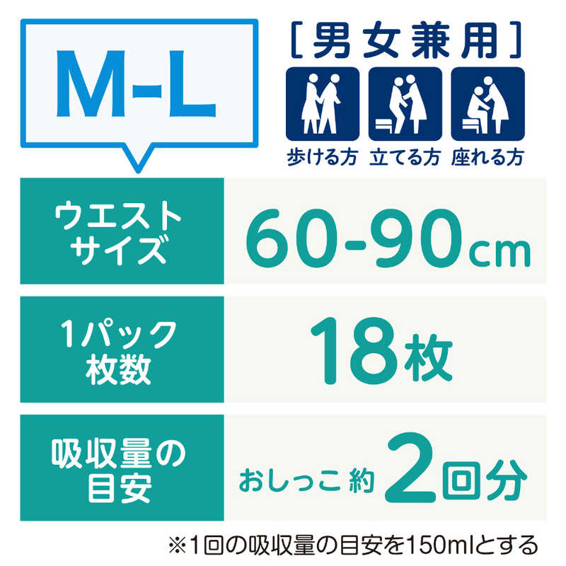 日本製紙クレシア 日本製紙クレシア 肌ケアアクティ うす型パンツ消臭抗菌プラス M-L18枚  