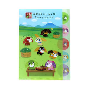 サンスター文具 ダイカットクリアファイル5P お茶犬 みんな S2175886