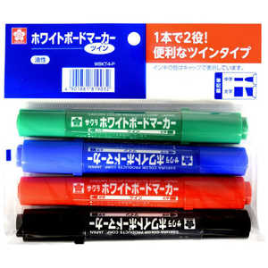 サクラクレパス 白板マーカーツイン 4色セット WBKT4-P サクラクレパス 白板マーカーツイン 4色セット WBKT4-P