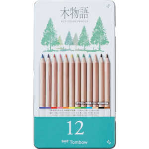 トンボ鉛筆 缶入色鉛筆S木物語12色 CB-RS12C トンボ鉛筆 缶入色鉛筆S木物語12色 CB-RS12C