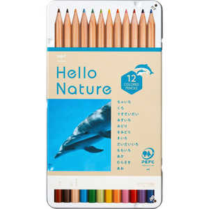トンボ鉛筆 缶入色鉛筆12色 ハンドウイルカ Hello Nature(ハローネイチャー) CB-KHNDL0312C トンボ鉛筆 缶入色鉛筆12色 ハンドウイルカ Hello Nature(ハローネイチャー) CB-KHNDL0312C