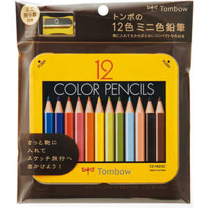 トンボ鉛筆 ミニ色鉛筆12色NQ削り器付パック BCA151