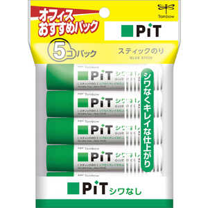 トンボ鉛筆 スティック糊シワなしピットS5Pパック HCA-518
