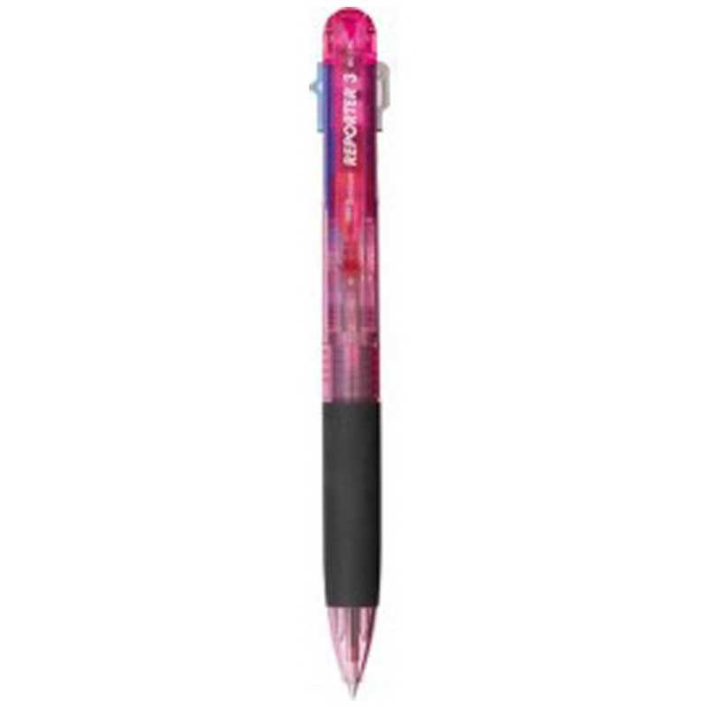 トンボ鉛筆 トンボ鉛筆 [油性ボールペン]リポーター3 3色ボールペン 透明ピンク BC-TRC80 (ボｰル径:0.7mm･インク色:黒･赤･青) BC-TRC80 (ボｰル径:0.7mm･インク色:黒･赤･青)