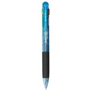 トンボ鉛筆 [油性ボールペン]リポーター4 4色ボールペン (ボール径:0.7mm･インク色:黒･赤･青･緑) BC-FRC40 透明ブルｰ
