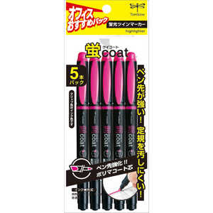 トンボ鉛筆 蛍光マーカー蛍コート桃5Pパック GCB-512 トンボ鉛筆 蛍光マーカー蛍コート桃5Pパック GCB-512