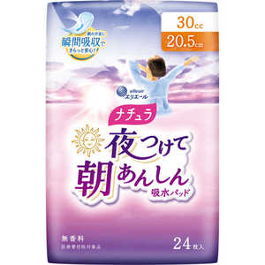 大王製紙 ナチュラ 夜つけて朝安心吸水パッド 20.5cm 30cc 24枚 