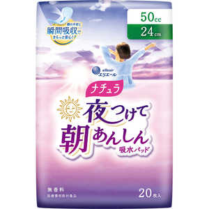 大王製紙 ナチュラ 夜つけて朝安心吸水パッド 24cm 50cc 20枚 大王製紙 ナチュラ 夜つけて朝安心吸水パッド 24cm 50cc 20枚