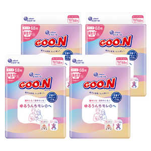 大王製紙 (ケース販売)グーン ゆるうんちモレ0へ 新生児用 68枚×4 グンユルウンNB68