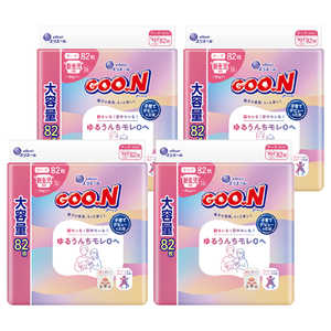 大王製紙 (ケース販売)グーン ゆるうんちモレ0へ 新生児用 82枚×4 グンユルウンNB82