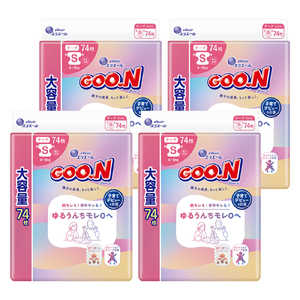 大王製紙 (ケース販売)グーン ゆるうんちモレ0へ Sサイズ 74枚×4 グンユルウンチS74