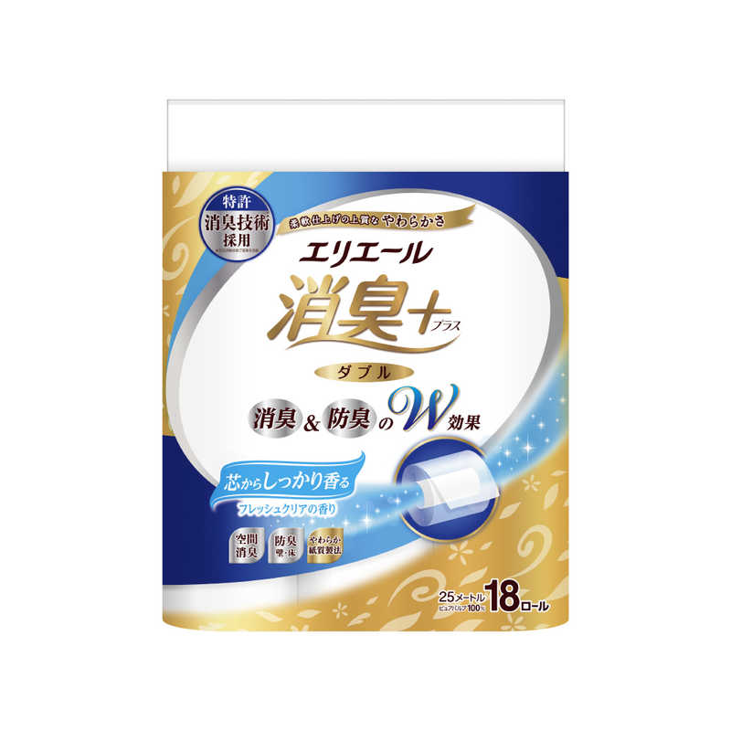 大王製紙 大王製紙 エリエール 消臭+トイレットティシューしっかり香るフレッシュクリア18ロール  