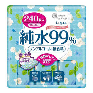 大王製紙 エリエールイーナウェットティシュー 純水99％80枚×3P 