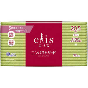 大王製紙 elis(エリス) コンパクトガード (多い昼?ふつうの日用) 羽なし 20.5cm 32枚 大王製紙 elis(エリス) コンパクトガード (多い昼?ふつうの日用) 羽なし 20.5cm 32枚