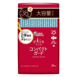 大王製紙 elis(エリス) コンパクトガード (特に多い昼用) 羽つき 25cm 38枚 大王製紙 elis(エリス) コンパクトガード (特に多い昼用) 羽つき 25cm 38枚