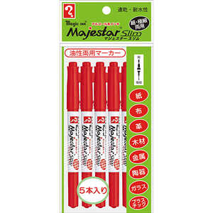 寺西 マジックインキマジェスタースリム5本パック赤 MMJ70-T2-5P 寺西 マジックインキマジェスタースリム5本パック赤 MMJ70-T2-5P