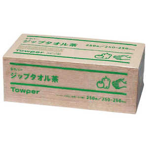 トライフ トウカイ ジップペーパータオル 茶 (1ケース15束入)  KTO066A