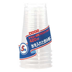 日本デキシー エコノウェア透明プラスチックカップ 420ml 5個 KPC014EP
