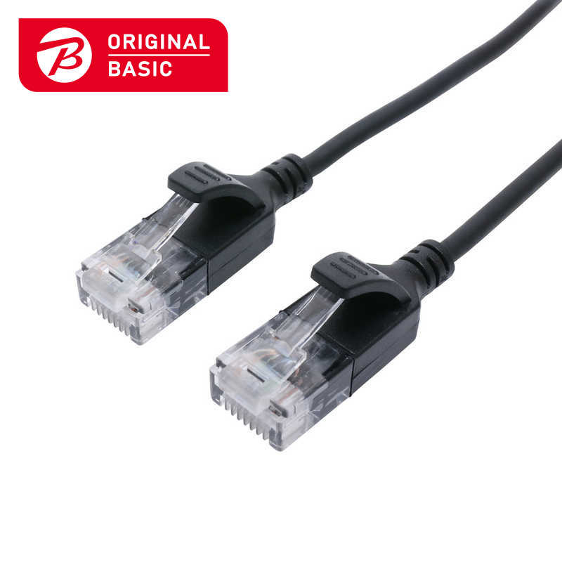 ORIGINALBASIC ORIGINALBASIC LANケーブル ［1m /カテゴリー6A /スリム］ ブラック OB-L6A1-0100SL-BK OB-L6A1-0100SL-BK