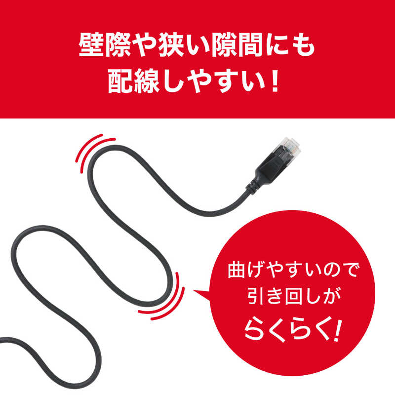ORIGINALBASIC ORIGINALBASIC LANケーブル ［1m /カテゴリー6A /スリム］ ブラック OB-L6A1-0100SL-BK OB-L6A1-0100SL-BK