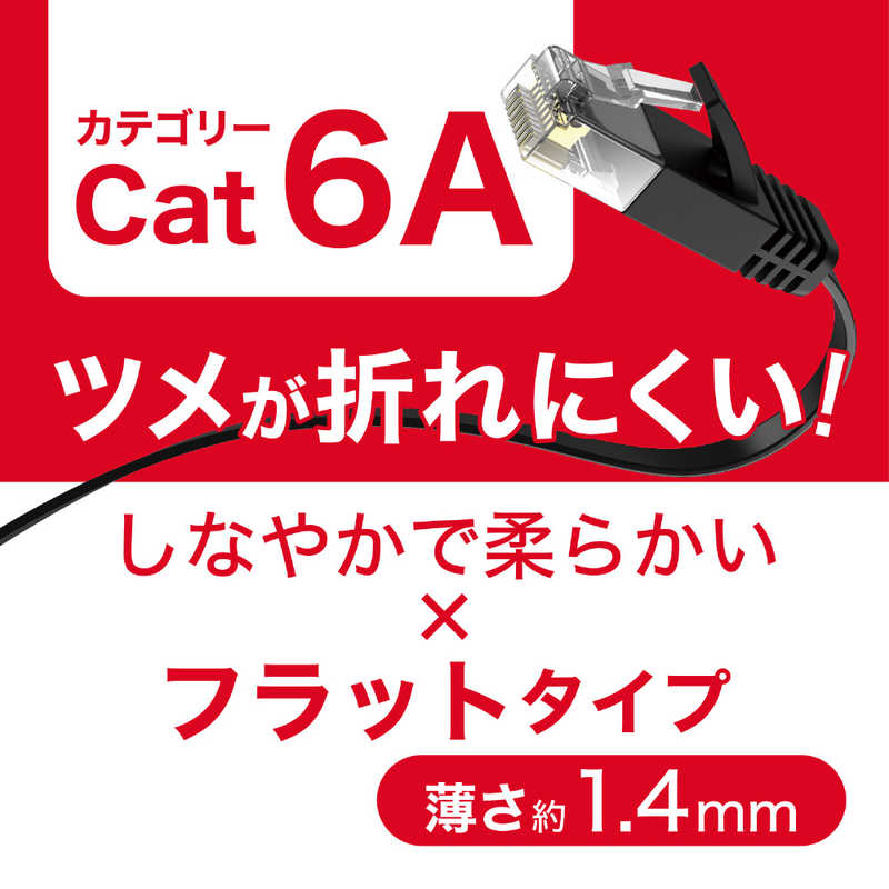 ORIGINALBASIC ORIGINALBASIC LANケーブル ［7m /カテゴリー6A /フラット］ ブラック OB-L6A1-0700FL-BK OB-L6A1-0700FL-BK