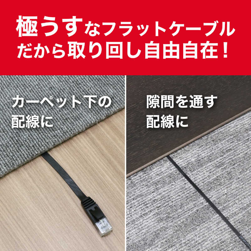 ORIGINALBASIC ORIGINALBASIC LANケーブル ［7m /カテゴリー6A /フラット］ ブラック OB-L6A1-0700FL-BK OB-L6A1-0700FL-BK