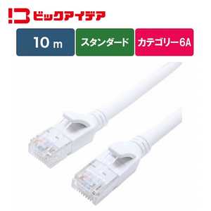 ビックアイデア LANケーブル Cat6A スタンダード 10m ［10m / カテゴリー6A / スタンダード］ ホワイト BIM-LC6A1STD1000W