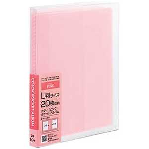 ナカバヤシ カラーポケットアルバム L判20枚収納 アカPCL20P (ピンク)