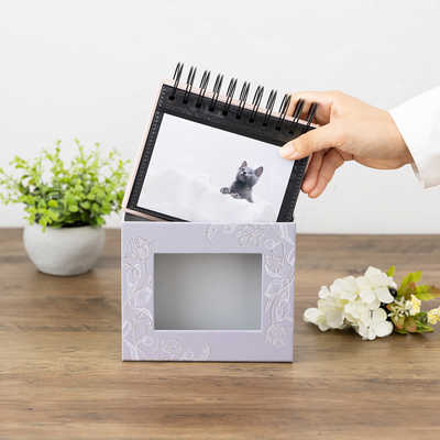 ナカバヤシ フレームケースアルバム L判60枚収納 フラワーバイオレット