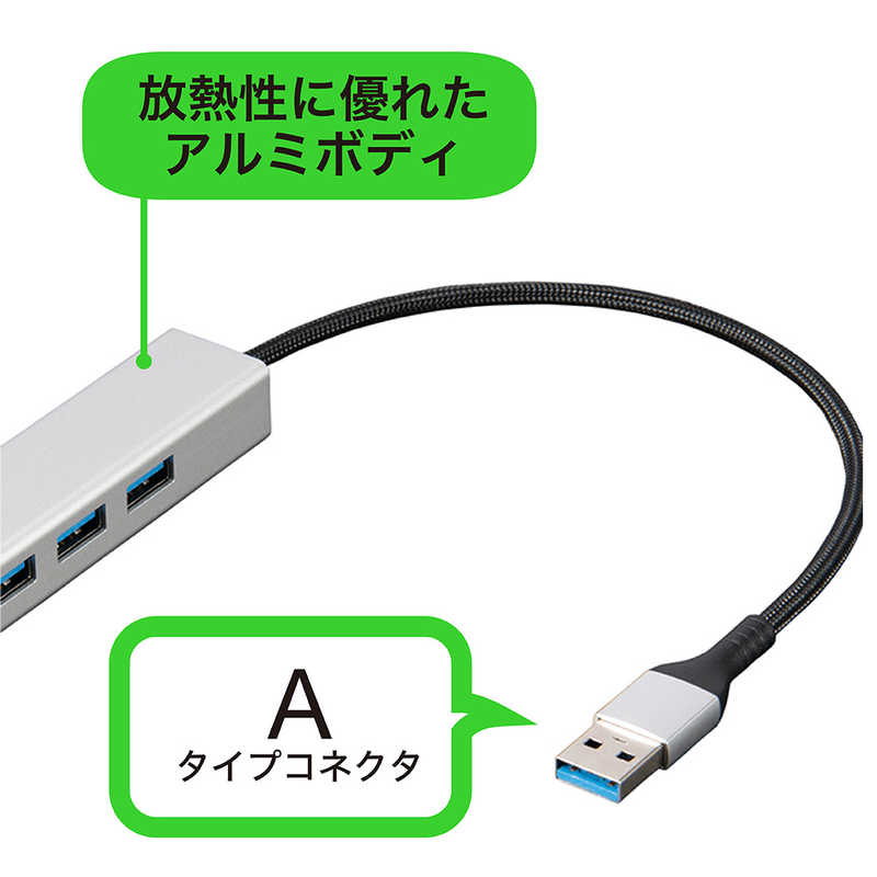 ナカバヤシ ナカバヤシ LAN変換アダプタ [USB-A オス→メス LAN /USB-Ax3] 1Gbps対応(Chrome/Mac/Windows11対応) シルバー UH3L353SL UH3L353SL