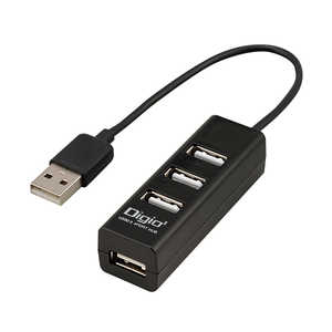 ナカバヤシ USB2.0 4ポートハブ 15cm ［バスパワー /4ポート /USB2.0対応］ UH2604BK