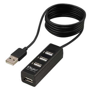 ナカバヤシ USB2.0 4ポートハブ 120cm ［バスパワー /4ポート /USB2.0対応］ UH2614BK