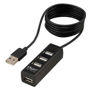 ʥХ䥷 USB2.0 4ݡȥϥ 120cm ΥХѥ /4ݡ /USB2.0б UH-2614BK