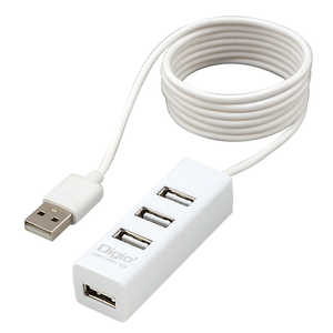 ナカバヤシ USB2.0 4ポートハブ 120cm ［バスパワー /4ポート /USB2.0対応］ UH2614W