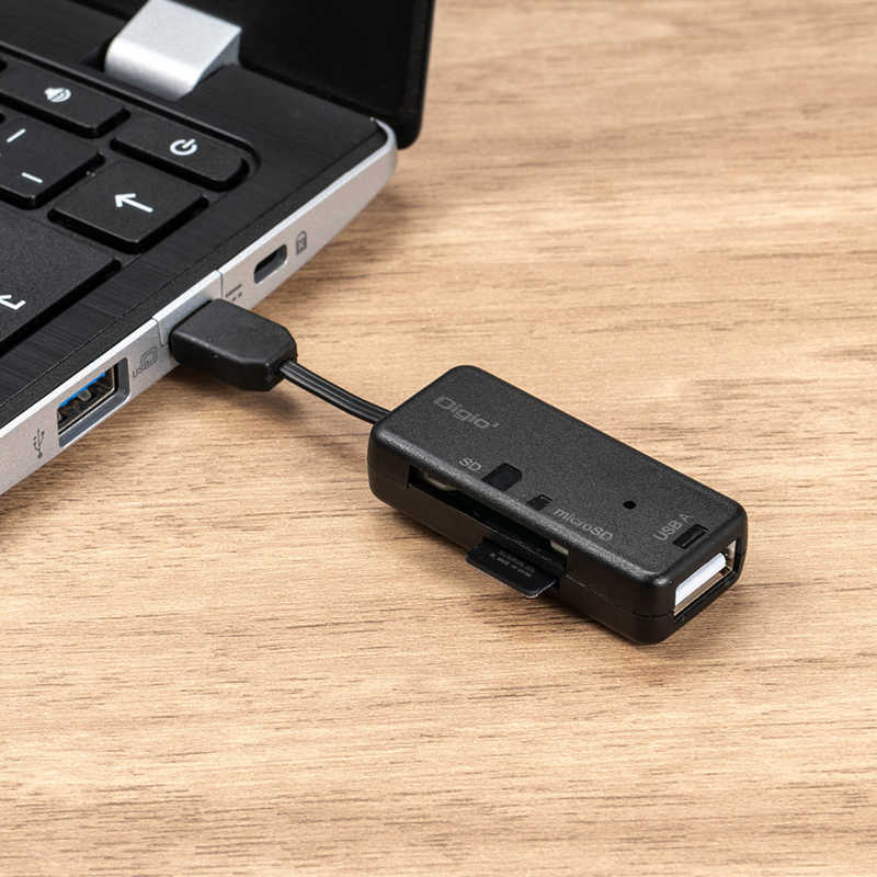 ナカバヤシ ナカバヤシ 変換アダプタ機能付 USB2.0 Type-C接続SDカードカードリーダー ［USB2.0 /スマホ・タブレット対応］ CRWCSD90BK CRWCSD90BK