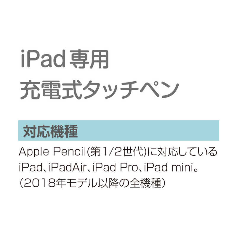 ナカバヤシ ナカバヤシ 〔タッチペン：iPad用/USB-A充電式〕iPad専用充電式タッチペンライトグレー TPEN-001GY TPEN-001GY