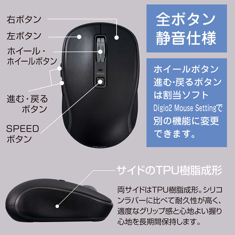 ナカバヤシ ナカバヤシ マウス［BlueLED /無線(ワイヤレス) /5ボタン /Bluetooth］ ブルー MUS-BKF217NB MUS-BKF217NB