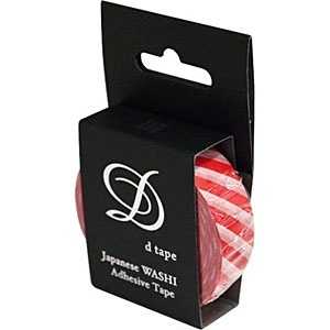ナカバヤシ 和紙マスキングテープ d tape 1本 DT15‐STRIPE‐R (ストライプ/レッド) ナカバヤシ 和紙マスキングテープ d tape 1本 DT15‐STRIPE‐R (ストライプ/レッド)
