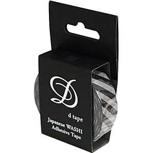 ナカバヤシ 和紙マスキングテープ d tape 1本 DT15‐STRIPE‐BK (ストライプ/ブラック)