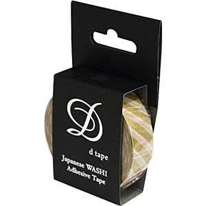 ナカバヤシ 和紙マスキングテープ d tape 1本 DT15‐STRIPE‐GD (ストライプ/ゴｰルド)