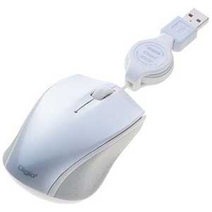 ナカバヤシ マウス Digio2 Sサイズ ホワイト [BlueLED /3ボタン /USB /有線] ホワイト MUSUKT103W