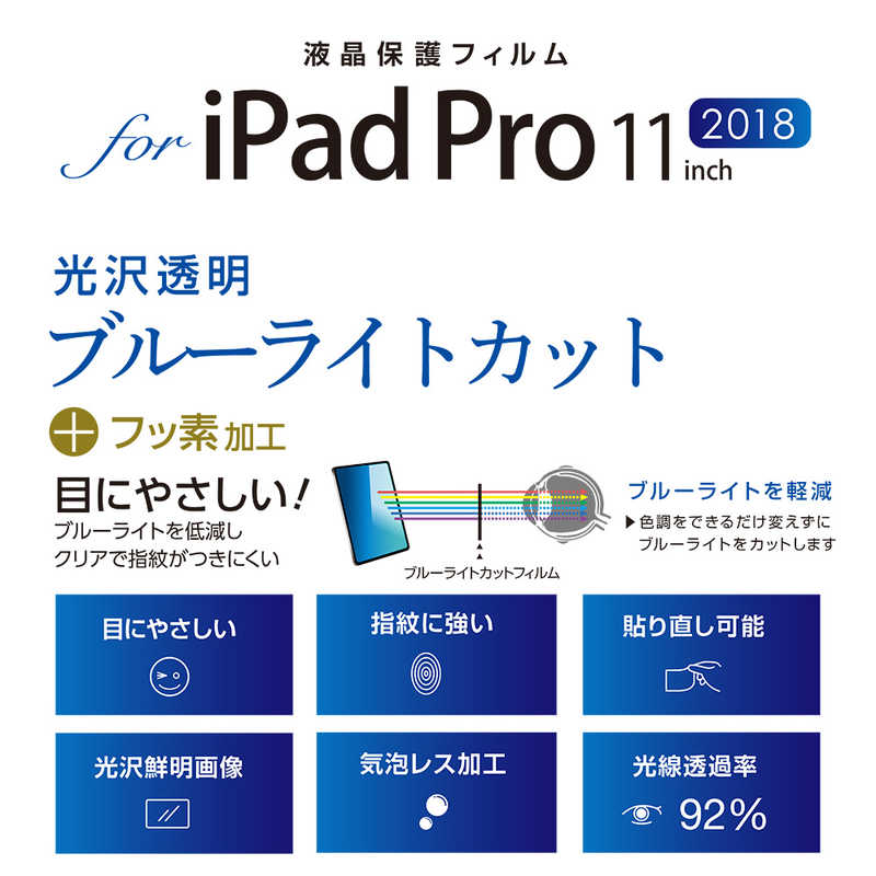 ナカバヤシ ナカバヤシ iPad Pro 11インチ用 液晶保護フィルム ブルーライトカット 透明光沢 TBF-IPP182FLKBC TBF-IPP182FLKBC