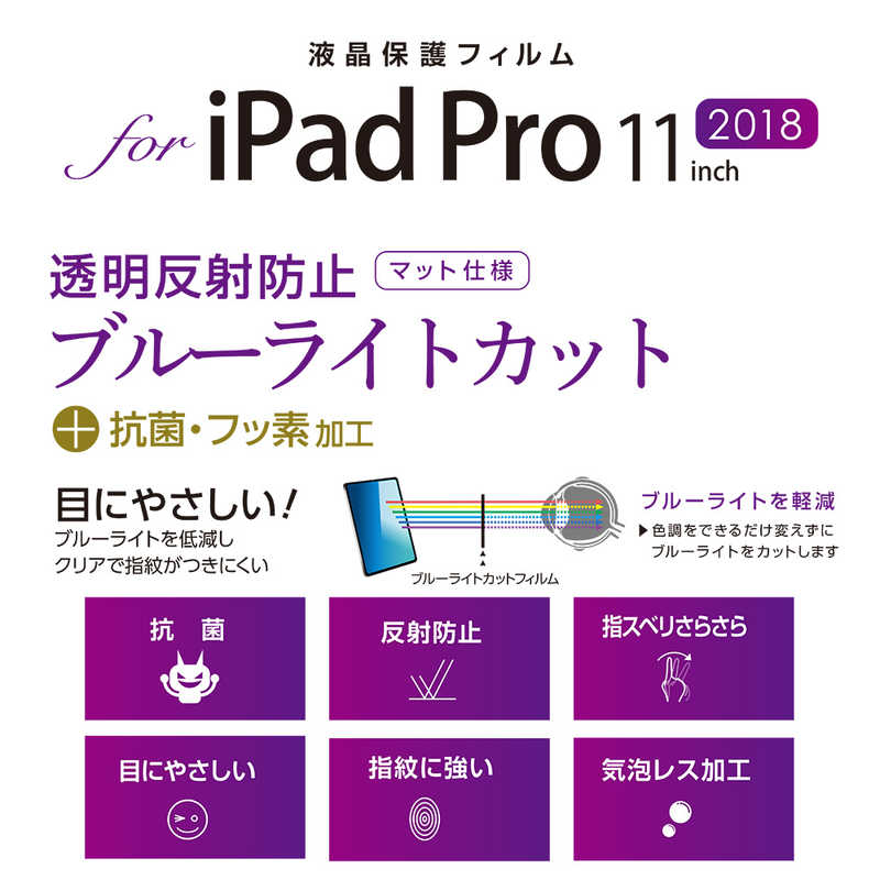 ナカバヤシ ナカバヤシ iPad Pro 11インチ用 液晶保護フィルム ブルーライトカット 透明反射防止 TBF-IPP182FLGBC TBF-IPP182FLGBC
